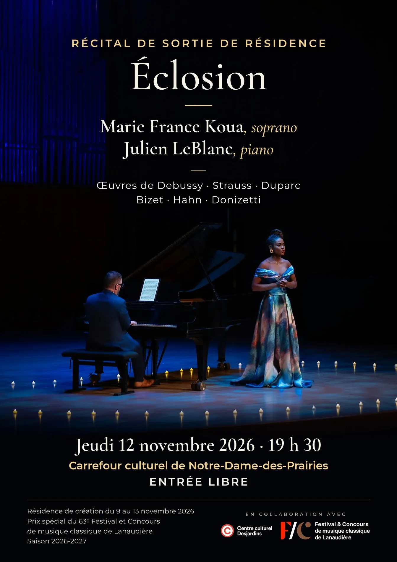 Affiche du récital Éclosion